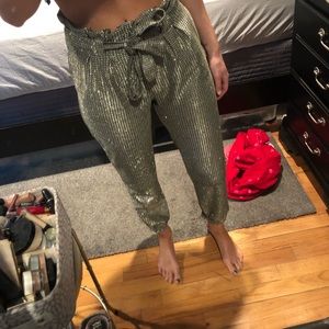 Sequined silver joggers!